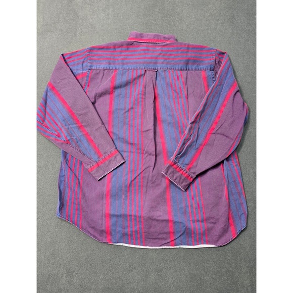 VTG Saddlebred Shirt Mens L Red Green Striped Brush Cowboy Western 90s - Picture 6 of 6